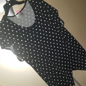 Black and White Polkadot Top